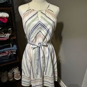 Miami Multicolor Striped Midi Dress